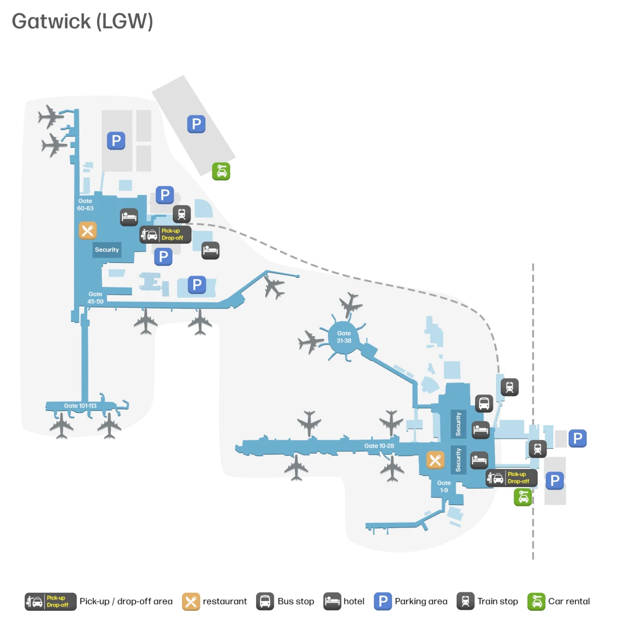 Gatwick Airport Terminal Map